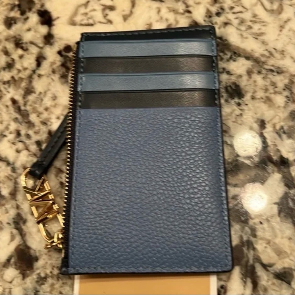 Michael Kors Two-Tone Blue Card Holder - Picture 7 of 9